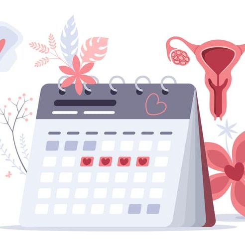 Menstruation theme. Feminine hygiene. The menstrual period. Menstrual period on the calendar.