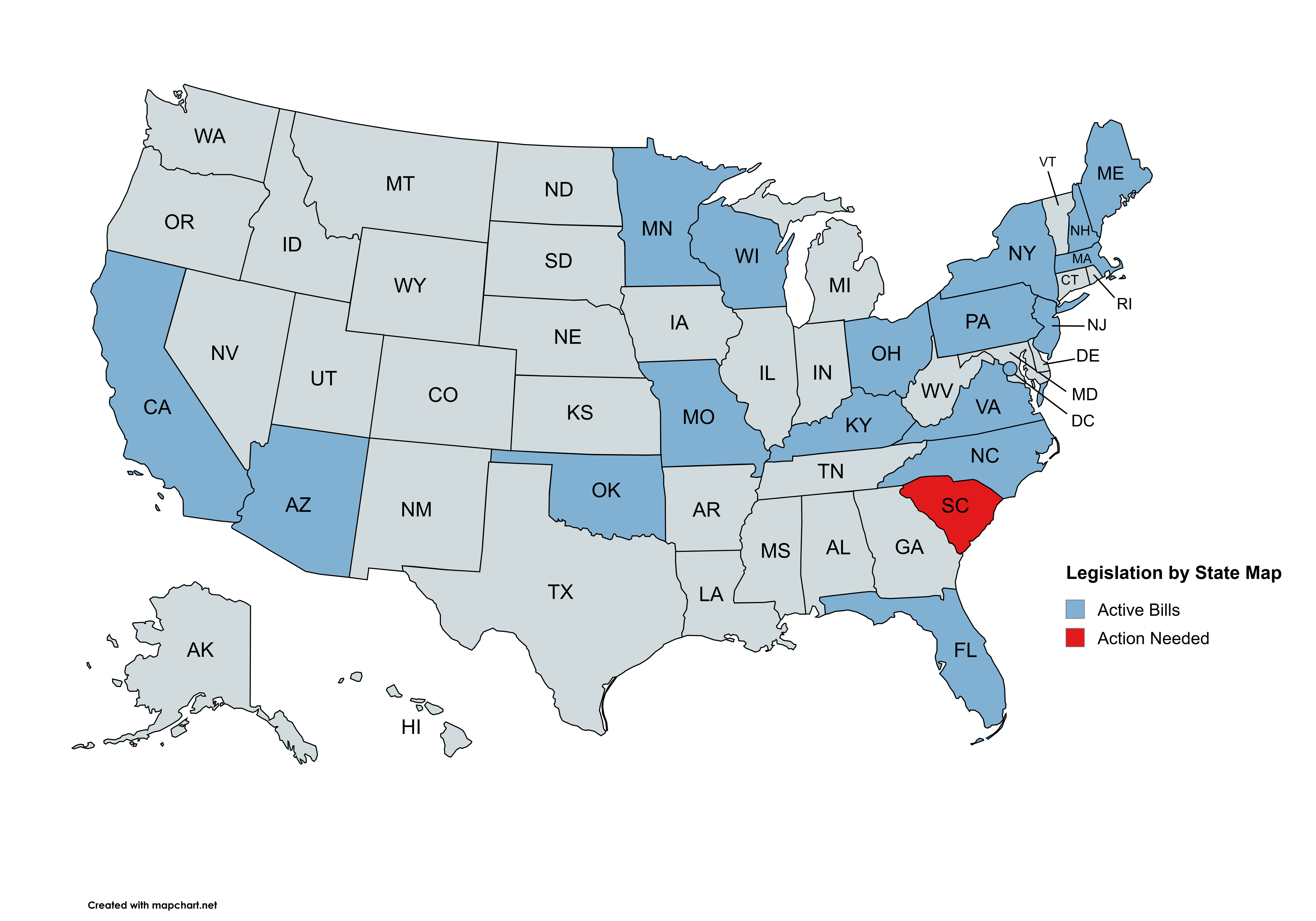 Legislation By State Map